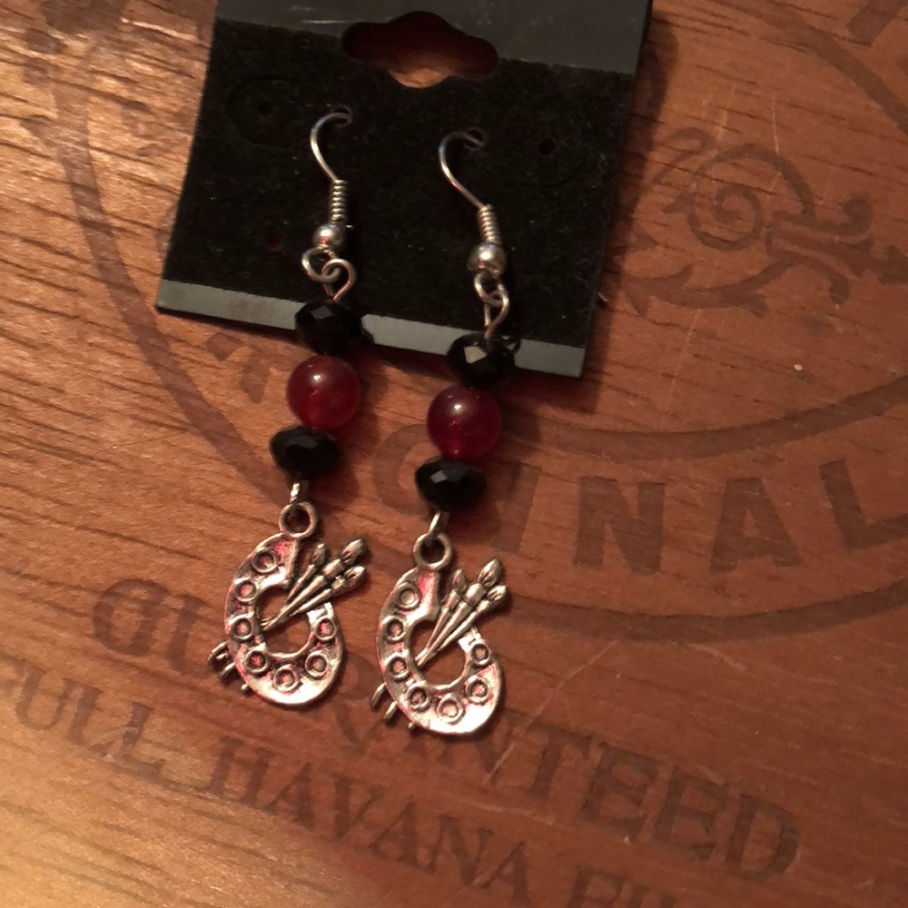 Painters palette earrings.